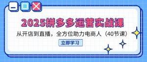 2025拼多多运营实战演练课，从开网店到直播间，多方位助推电商人（40堂课）