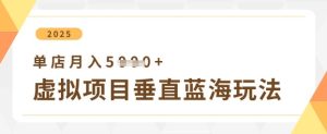 虚拟项目精细化运营，单店轻松突破月入5K