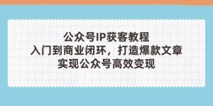 微信公众号IP拓客实例教程(第3期)，从入门到商业闭环，推出爆款文章内容，完成微信公众号高效率转现