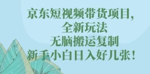 京东商城短视频卖货新项目，全新玩法，没脑子运送拷贝，新手入门日入多张!