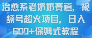 治愈系老奶奶赛道，视频号超火项目，日入张+保姆式教程