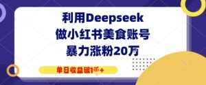 运用Deepseek做小红书美食账户，暴力行为增粉W，单日盈利破K