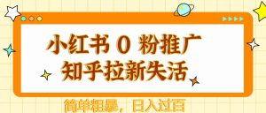 小红书的 粉营销推广知乎问答引流失去活性，简单直接，日入了百