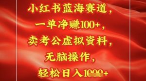 小红书的瀚海跑道，一单挣张 ，卖考公务员材料，日入好几张