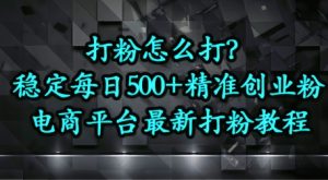 打粉怎么打？电商平台打精准创业粉，每日引流+精准粉