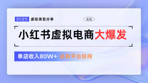 小红书的虚似电商项目，服务平台全力完全免费推广资源，门槛较低拖游戏玩法