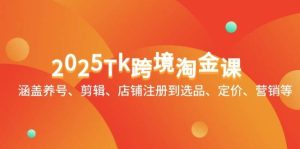 Tk跨境电商挖金课：包含起号、视频剪辑、店铺注册到选款、标价、销售等