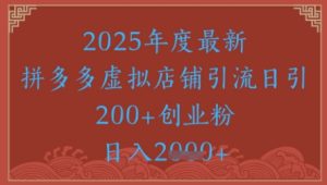 机密引流方法秘笈，拼多多平台虚似店铺引流，日引500