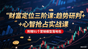 财富定位三阶：趋势研判 + 心智抢占实战课，附赠91个营销模型落地包