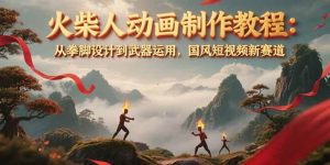 火柴人动画制作教程：从拳脚设计到武器运用，国风短视频新赛道