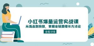 小红书的爆量经营实战演练课：从选款到推广，把握全链路营销提高科学方法论