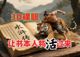 书籍角色裸视3D视频播放，新的玩法，流量超猛，家庭保姆级实例教程