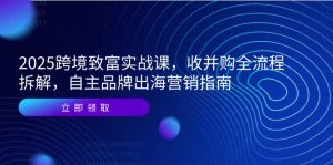 2025跨境电商发家致富实战演练课，收并购全过程拆卸，自有品牌出海营销手册
