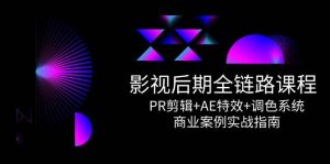 视频后期制作全链路营销课程内容，PR视频剪辑 AE动画特效 上色系统软件，商业案例实战演练手册
