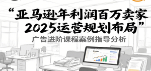 亚马逊年利润百万卖家2025运营规划布局，广告进阶课程案例指导分析