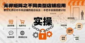 无界矩阵之不同类型店铺应用,教你无界针对不同类型店铺的组合玩法应用,手把手实操搭建计划
