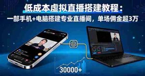 低成本虚拟直播搭建教程:一部手机+电脑搭建专业直播间,单场佣金超3万