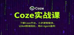 Coze实战课:了解Coze平台,三步建智能体,让Bot精准回应,用AI Agent盈利