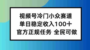 视频号小众赛道,单日稳定收入100+,适合所有人