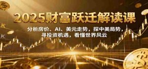 2025财富跃迁解读:析房价、AI、美元走势,探中美局势,寻投资机遇,看懂世界风云