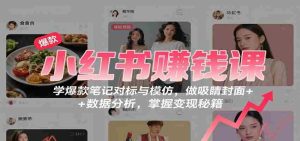 小红书赚钱课:学爆款笔记对标与模仿,做吸睛封面 + 数据分析,掌握变现秘籍
