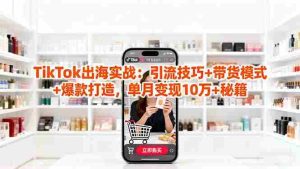 「TikTok出海实战」引流技巧+带货模式+爆款打造,单月变现10万+秘籍