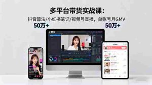 多平台带货实战课18.0:抖音算法/小红书笔记/视频号直播,单账号月GMV50w+
