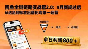闲鱼变现课3.0:掌握链接优化、流量提升、商业变现,单日利润800+