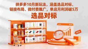 拼多多10月新玩法,涵盖选品对标、链接布局、微付费推广,单店月利润破5万