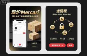 煤炉Mercari国外闲鱼二手电商运营实战全流程,仿品高利润,简单上手,闷声搞钱