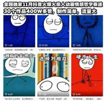 全网独家11月抖音火爆火柴人动画情感哲学赛道，30个作品400W多赞，制作简单，流量大【教学+素材】