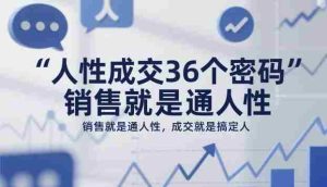 人性成交36个密码，销售就是通人性，成交就是搞定人