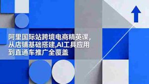 阿里国际站跨境电商精英课，从店铺基础搭建,AI工具应用到直通车推广全覆盖