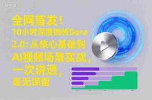 全网首发！10小时深度剖析Sora 2.0：从核心基础到AI视频场景实战，一次讲透，毫无保留