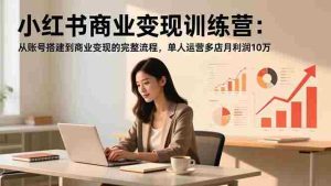 小红书商业变现训练营：从账号搭建到商业变现的完整流程，单人运营多店月利润10万