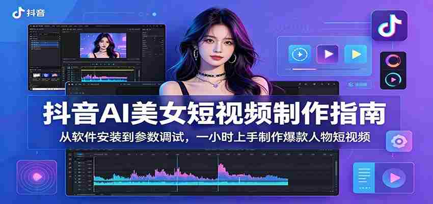 抖音AI美女短视频制作指南：从软件安装到参数调试，一小时上手制作爆款人物短视频