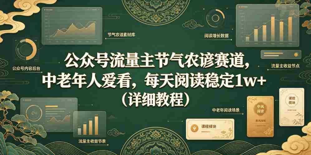 公众号流量主节气农谚赛道，中老年人爱看，每天阅读稳定1w+（详细教程）