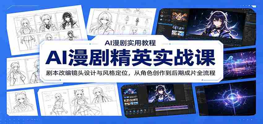 AI漫剧精英实战课：剧本改编镜头设计与风格定位，从角色创作到后期成片全流程