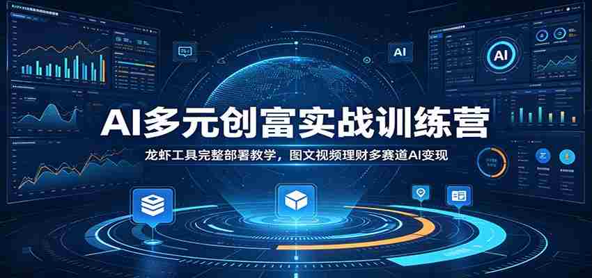 AI多元创富实战训练营：龙虾工具完整部署教学，图文视频理财多赛道AI变现