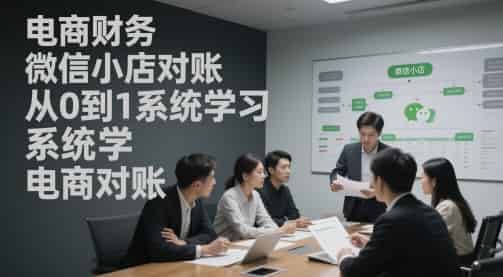 电商财务微信小店对账，从0到1系统学习电商对账
