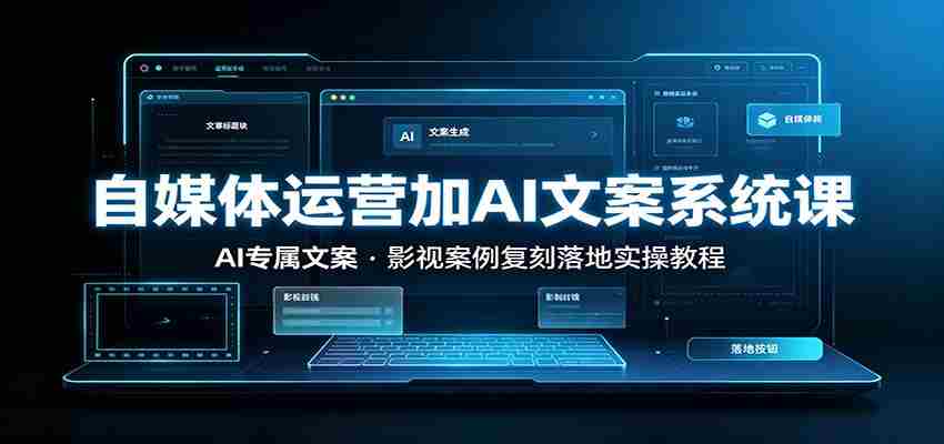 自媒体运营加AI文案系统课：：AI专属文案，影视案例复刻落地实操教程