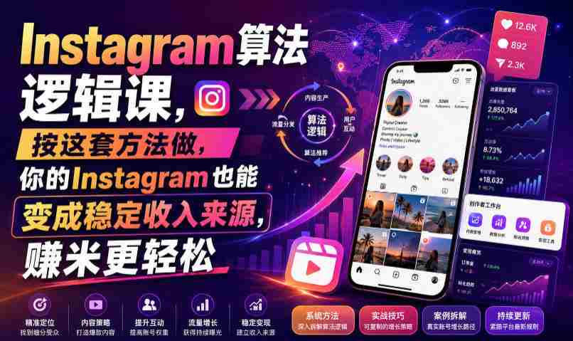 Instagram算法逻辑课，按这套方法做，你的Instagram也能变成稳定收入来源，賺米更轻松【原创双语字幕】