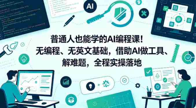 普通人也能学的AI编程课！无编程、无英文基础，借助AI做工具、解难题，全程实操落地（更新6月）