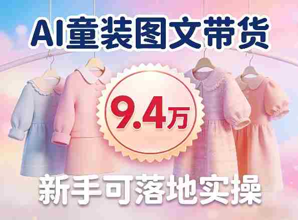 AI童装图文带货拆解，累计出单9.4W，新手可落地实操