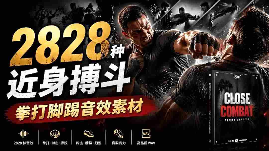 宝藏级别音效！2828种近身搏斗拳打脚踢音效素材，全部中文分类，免解压使用 Close Combat