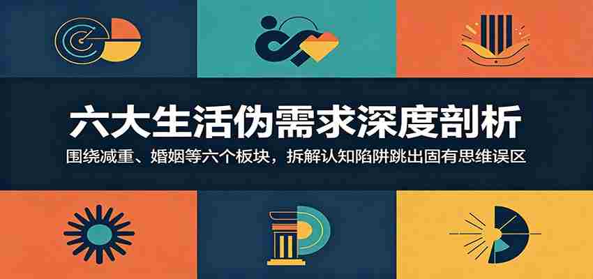 六大生活伪需求深度剖析：围绕减重、婚姻等六个板块，拆解认知陷阱跳出固有思维误区