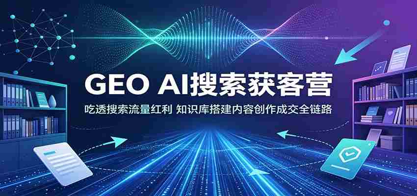 GEO AI搜索获客营：吃透搜索流量红利，知识库搭建内容创作成交全链路