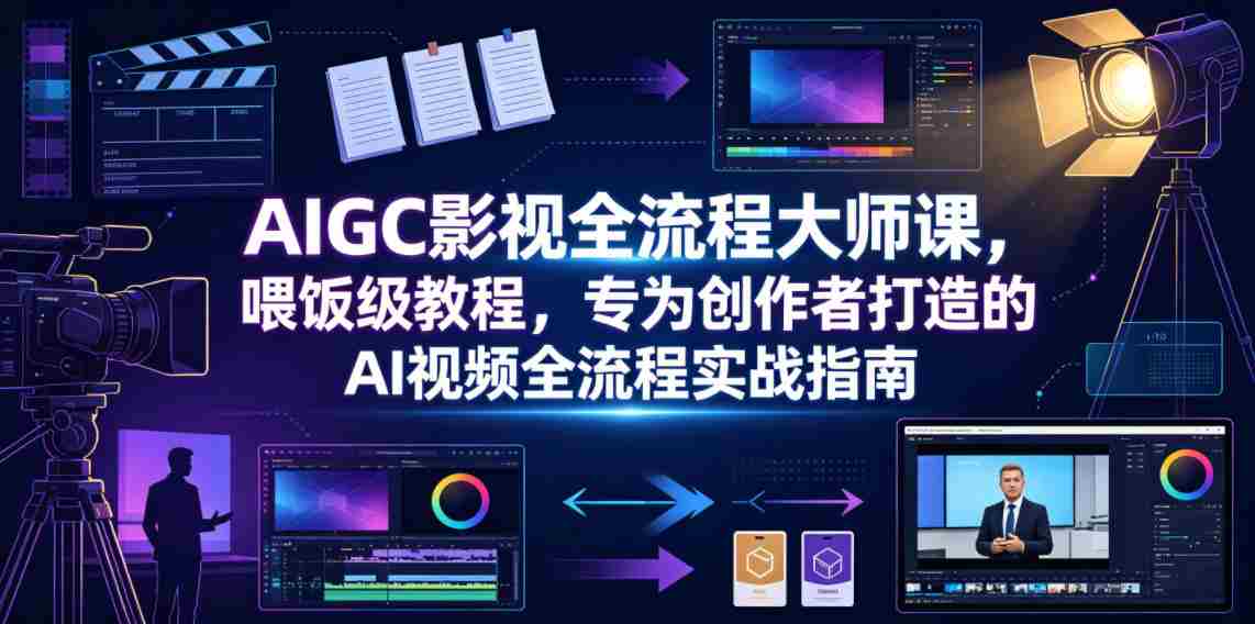 AIGC影视全流程大师课，喂饭级教程，专为创作者打造的AI视频全流程实战指南