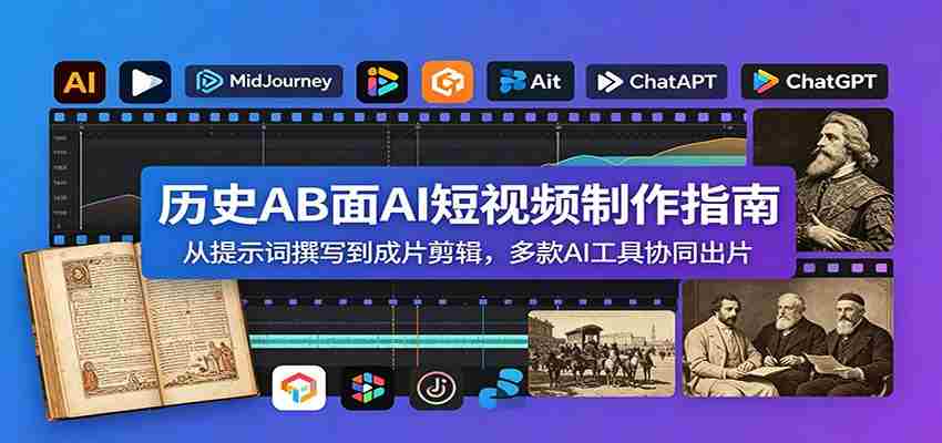 历史AB面AI短视频制作指南：从提示词撰写到成片剪辑，多款AI工具协同出片