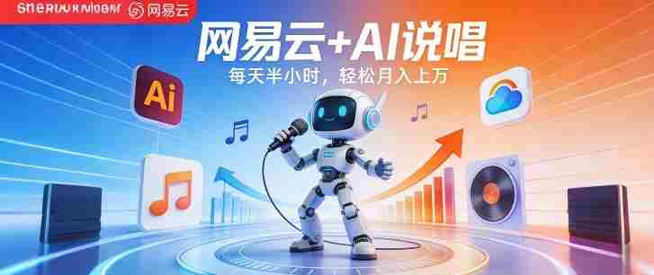 网易云+AI说唱，每天半小时，AI内容创作+流量变现，轻松月入1W
